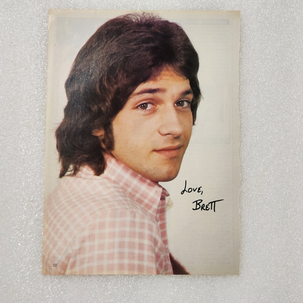 Brett Hudson facsimile autograph vintage poster pinup clipping 8x10 1970s